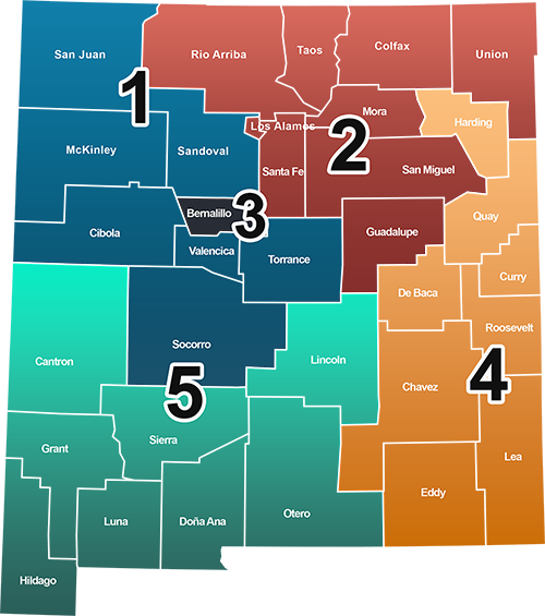 New Mexico County Regional Navigator Map